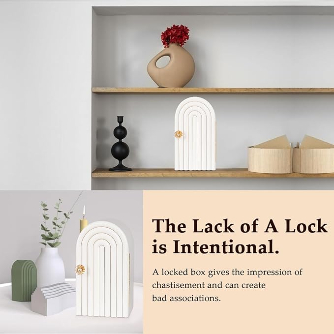 Phone Box for Family Time Bamboo Cell Phone Jail 3 Sections Hold 6 Phones with Charging Holes Phone Holder Self-Discipline Box Help Kids Adults Focus Back Mobile Phone Addiction (White)