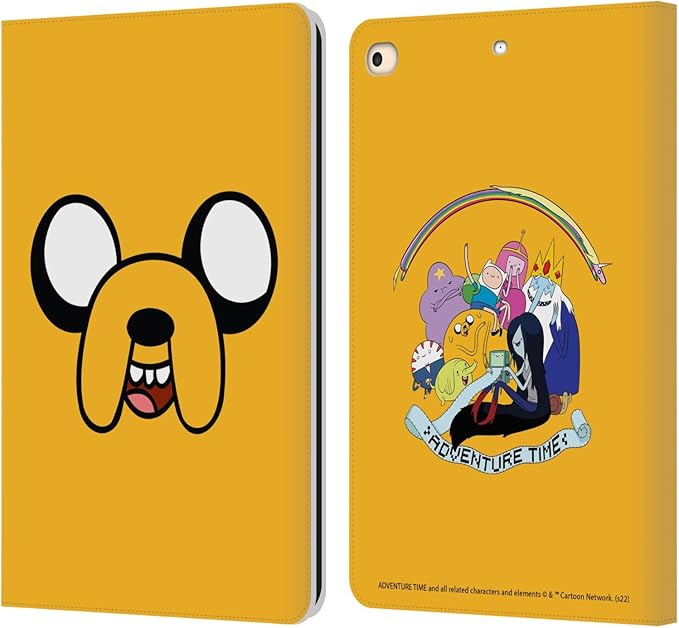 Head Case Designs Officially Licensed Adventure Time Jake The Dog Graphics Leather Wallet Case Compatible with Apple iPad 9.7 2017 / iPad 9.7 2018