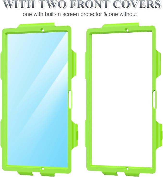 SEYMAC stock Case for Samsung Galaxy Tab A8 10.5'' Full-Body Drop Protection Case with Screen Protector Pencil Holder [360° Rotating Hand Strap] &ampStand Green+Black