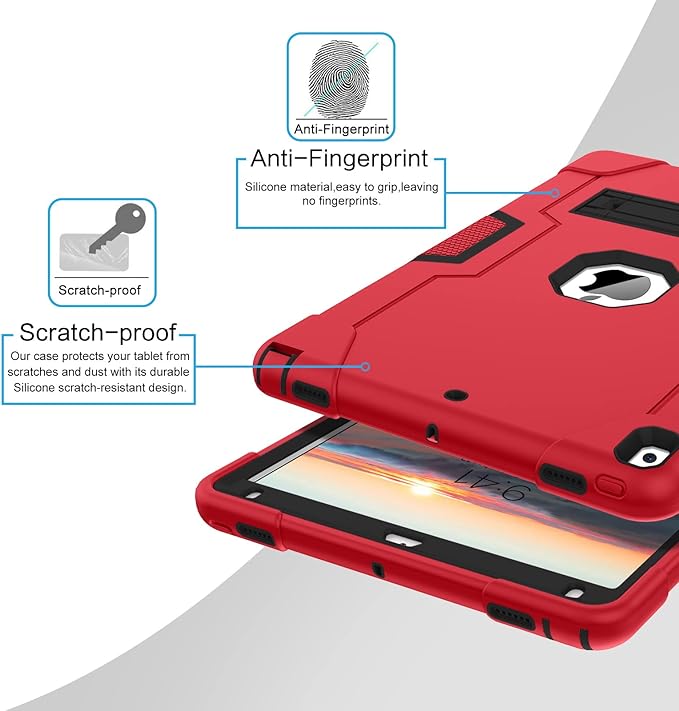 BENTOBEN for iPad Air 3rd Generation Case iPad Pro 10.5 2017 Case 3 Layers Heavy Duty Rugged Shockproof Kickstand Protective Tablet Case for iPad Air 3 10.5 2019 /iPad Pro 10.5 2017 Red/Black