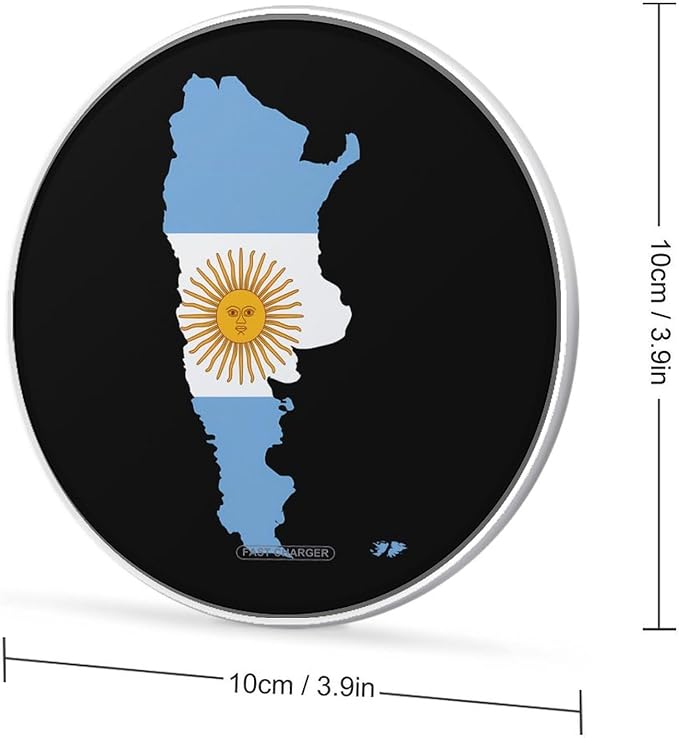 Argentina Map Argentinian Flag Fast Portable Charger 10W Funny Graphic Phone Charging Pad with USB Cable