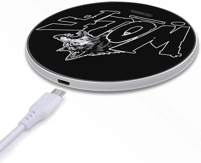 Wolf with Fangs Phone Charger Magnetic Charging Pad Anti-Slip with USB Cable