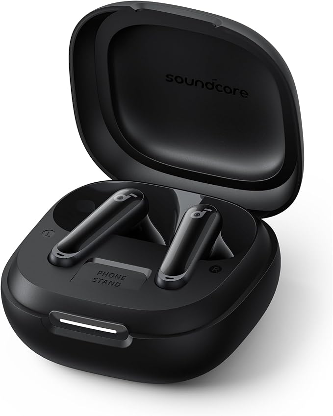 Soundcore P40i by Anker Noise Cancelling Wireless Earbuds Adaptive Noise Cancelling to Environments Heavy Bass 60H Playtime 2-in-1 Case and Phone Stand IPX5 Wireless Charging Bluetooth 5.3