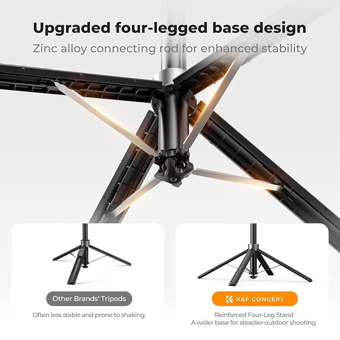 K&ampF CONCEPT 71 Phone Tripod Auto Open Selfie Stick with 4 Legs &amp Stabilizing Handle 360° Rotation Cell Phone Tripod Stand with Wireless Remote Control Compatible with iPhone Android Came