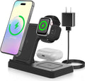 3-in-1 Wireless Charging Dock with StandCharging Solution for Bedroom and Travel Compatible with iPhone 17/16/15/14/13/12 Series for Apple Watch Ultra/SE/Series 11–2 and for AirPods Pro 4/3/2