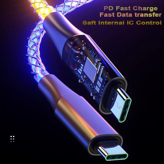 USB Type C to Type C RGB Colorful