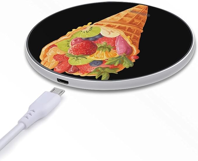Egg Waffle Berry Kiwi Phone Charger Magnetic Charging Pad Anti-Slip with USB Cable