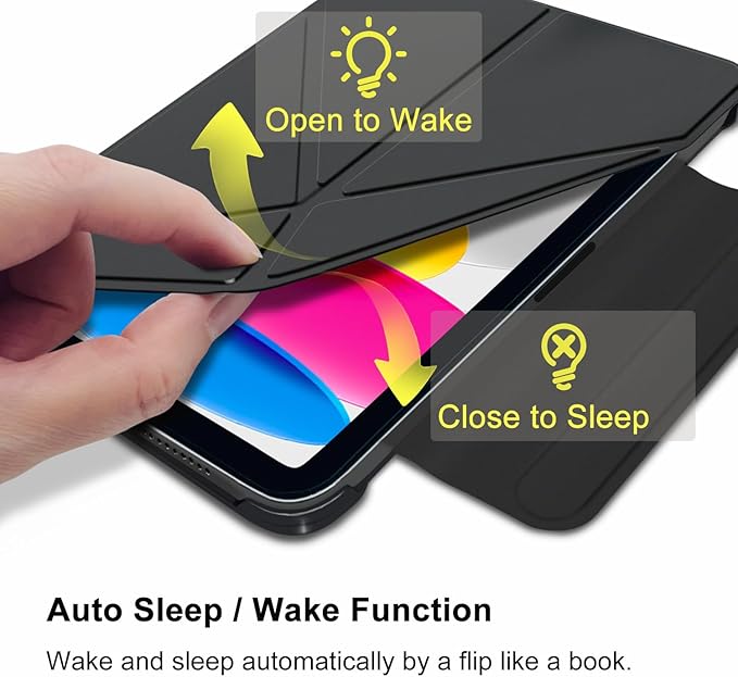 for iPad A16 11th Generation Case(11 Inch 2025)iPad 10th (10.9 2022) Slim Powerful Magnetic Case4 Standibg AnglesVertical Stand Coverwith Auto Wake/Sleep and with Pencil Holder (Black)
