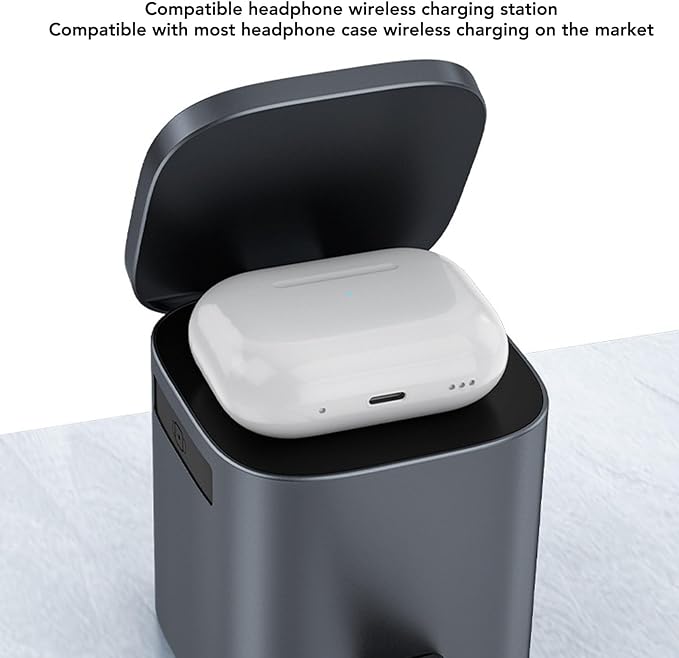 Sanpyl 6 in 1 Wireless Charging Station GaN 80W Wireless Charging Cube with Retractable Cord Support Smartphones Headphones Charging (US Plug)