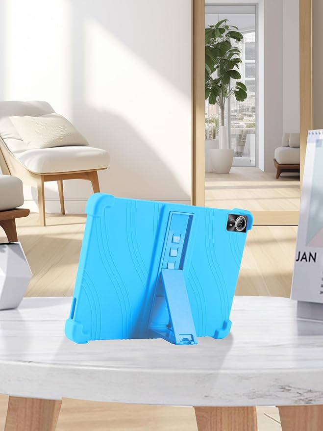 for Urao G140L 14 Inch Tablet CaseBOVUGAC Soft Silicone Adjustable Stand Shockproof Kids Friendly for Higrac G140L 14 Tablet(SkyBlue)
