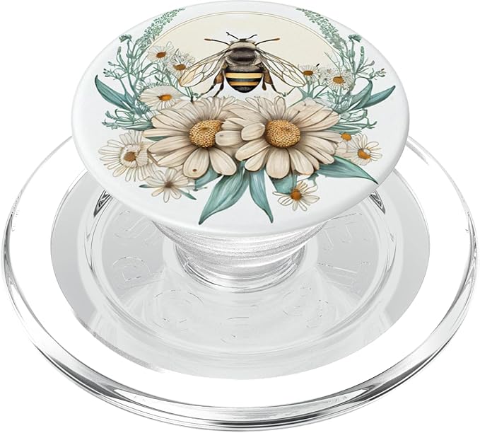 Bee Honeybee Daisy Flowers PopSockets PopGrip for MagSafe