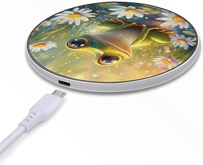 Frog Flower Wireless Charger Anti-Slip Wireless Charging Pad Slim Charger Mat for Men Women