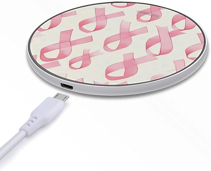 Breast Cancer Pinkribbons Phone Charger Magnetic Charging Pad Anti-Slip with USB Cable