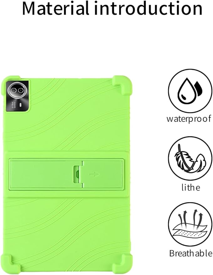 for Urao G140L 14 Inch Tablet CaseBOVUGAC Soft Silicone Adjustable Stand Shockproof Kids Friendly for Higrac G140L 14 Tablet(Green)