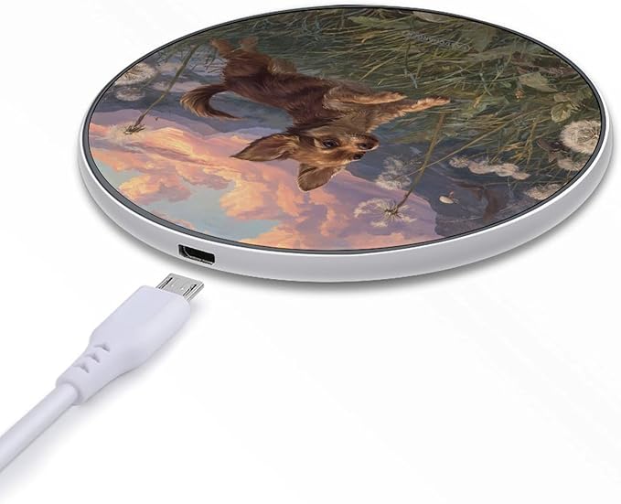 Chihuahua Dandelions Mountains Fast Portable Charger 10W Funny Graphic Phone Charging Pad with USB Cable