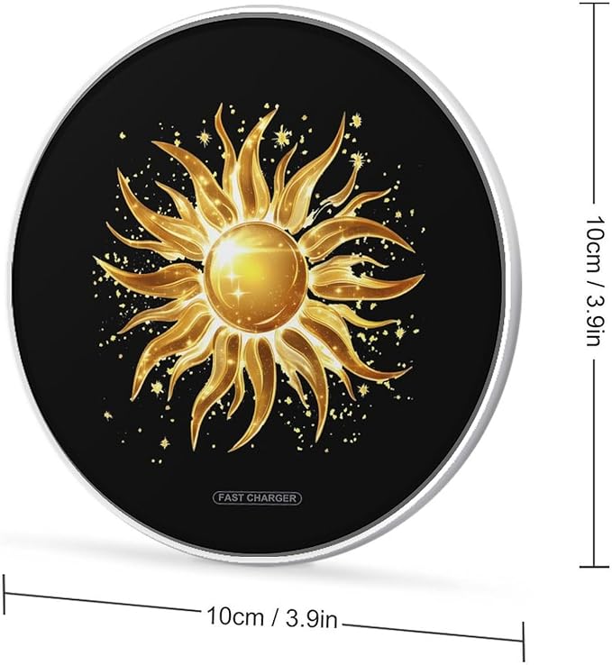 Magic Sun Print Wireless Charger Anti-Slip Wireless Charging Pad Slim Charger Mat for Men Women