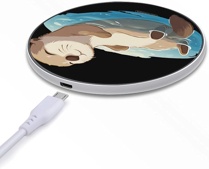 Otter Floating in Water Phone Charger Magnetic Charging Pad Anti-Slip with USB Cable