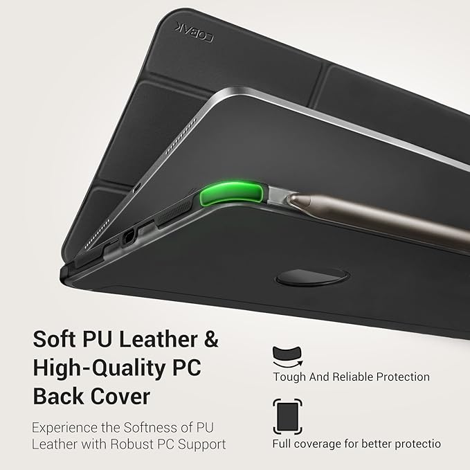CoBak Case for iPad (A16) 11th Generation 11 Inch 2025 iPad 10th Generation 10.9 Inch 2022 - Protective Cover with Apple Pencil (USB-C) Holder Multi-Angle Portrait Stand Auto Wake/Sleep