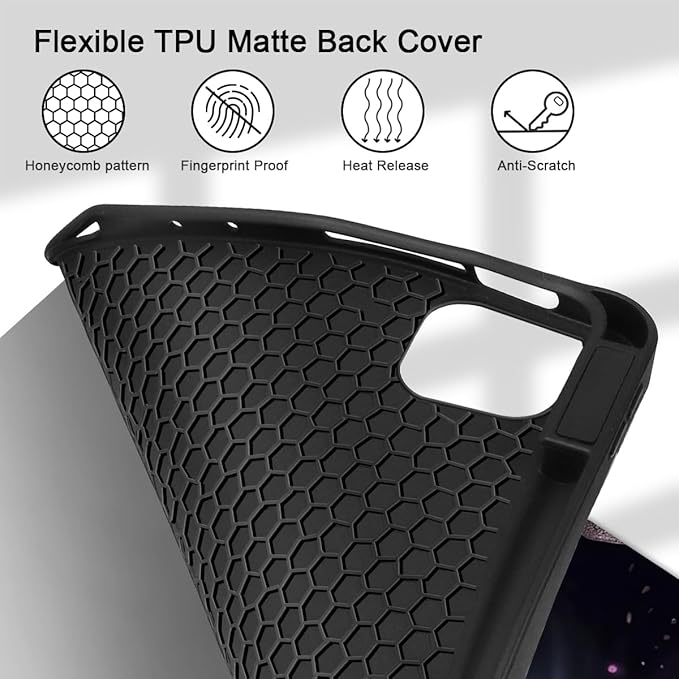 Mektron Case for M5/ M4 iPad Pro 11 inch 2025/2024 with Pencil Holder Compatible Models: A3357/A3358/A3359/A2836/A2837/A3006 Tablet Cover with Soft TPU Back CoverButterfly