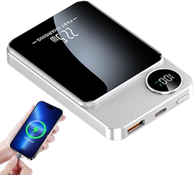 Wireless Charging Pad - Fast and Efficient Power for Phones | Slim Non Skid Base LED Indicator Portable Charger for Home Office Use Supports 4.09 × 2.68 × 0.75 in