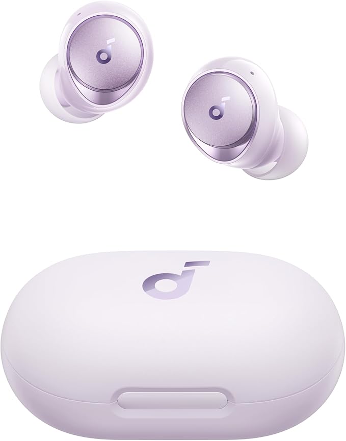 Soundcore by Anker Space A40 Auto-Adjustable Active Noise Cancelling Wireless Earbuds Reduce Noise by Up to 98% 50H Playtime Hi-Res Sound Comfortable Fit App Customization Wireless Charge