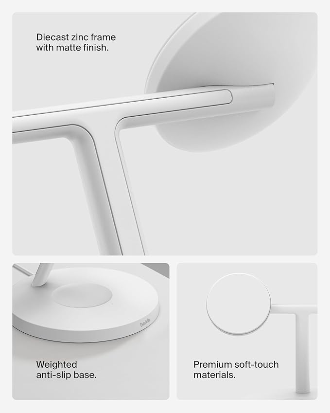 Belkin MagSafe-Compatible Charger 3-in-1 Wireless Charging Station Qi2-Certified 15W Wireless Charge for Apple iPhone 17 Series Apple Watch AirPods w/Non-Slip Base 40W Included - Black