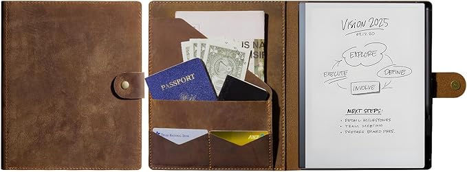 CoBak Premium PU Leather Case for 10.3 Remarkable 2 Tablet (2020) - Folder Design Slim Hard Shell with Pen HolderHandmade Genuine Leather