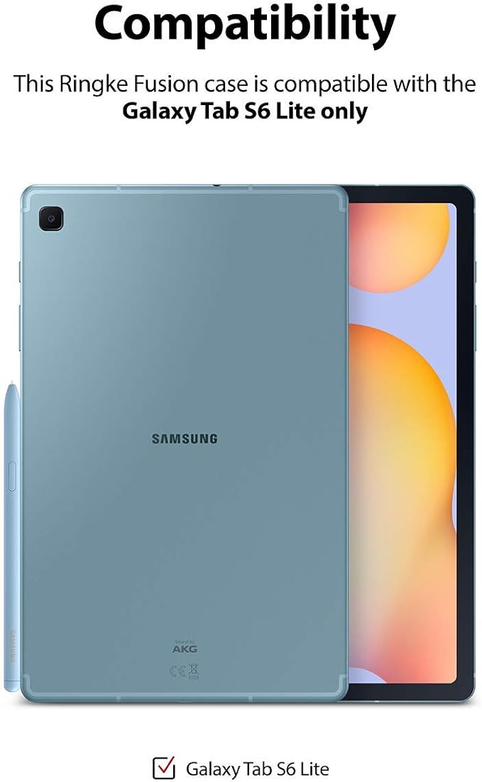 Ringke Fusion Case [Built-in Pen Holder] Compatible with Samsung Galaxy Tab S6 Lite Case 10.4 Inch 2024/2022 / 2020 Transparent Hard Back Shockproof Cover - Clear