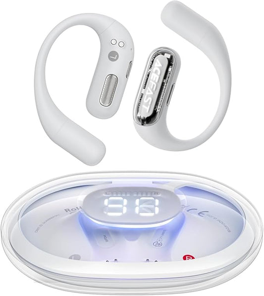 ACEFAST AceFit Pro Open-Ear Headphones Night Safety Mode for Sports Powerful Bass 7.6g Ultra-Comfort Bluetooth 5.4 30H Playtime with Digital Display IP54 Sports Earbuds for Running &amp Workout
