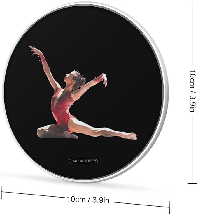 Gymnast Gymnastics Performing Fast Portable Charger 10W Funny Graphic Phone Charging Pad with USB Cable
