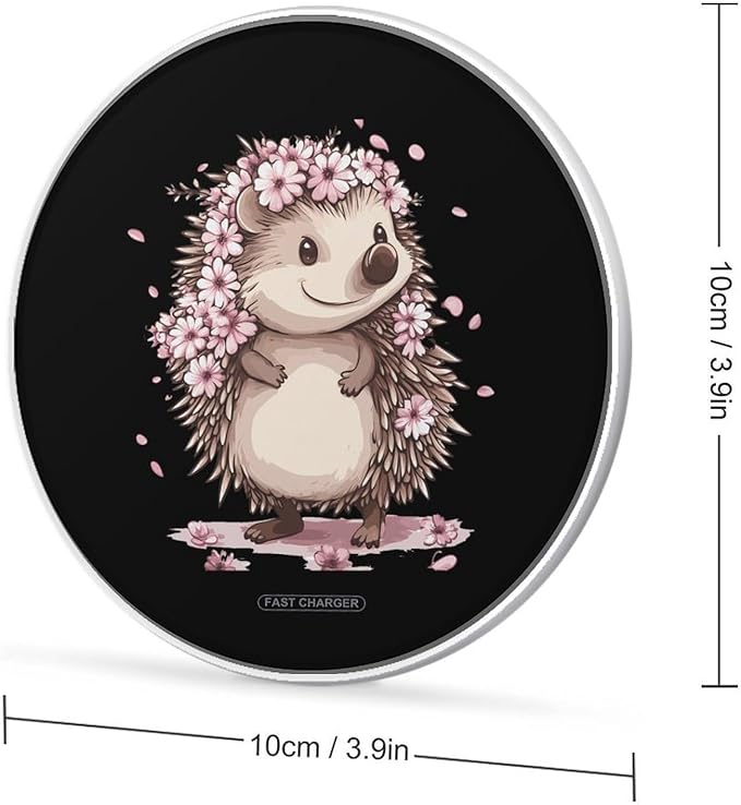 Beautiful Hedgehog Wireless Charger Anti-Slip Wireless Charging Pad Slim Charger Mat for Men Women