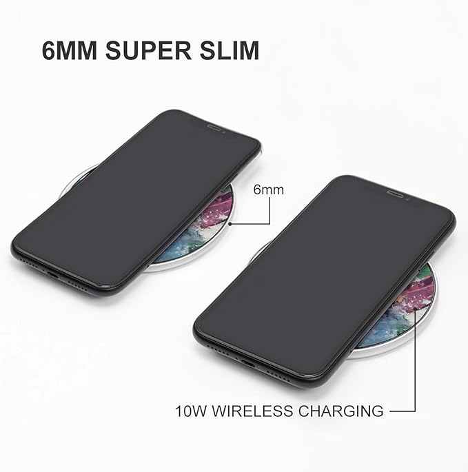 Young Woman Surf Surfing Ocean Waves Phone Charger Magnetic Charging Pad Anti-Slip with USB Cable