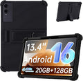 Case for TECLAST T65 13.4-Inch Tablet – Shockproof Silicone Protective Cover with Kickstand Drop-Resistant Business Style (Black)