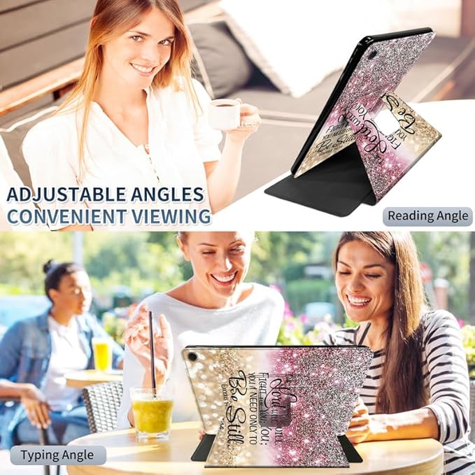 Case for Kindle Fire HD 10 Tablet Case (13th Generation2023 Released)360 Degree Rotating Folio Stand Leather Smart Cover for Amazon Fire HD 10 13th Gen 10.1- Bible Verse Glitter Sparkle