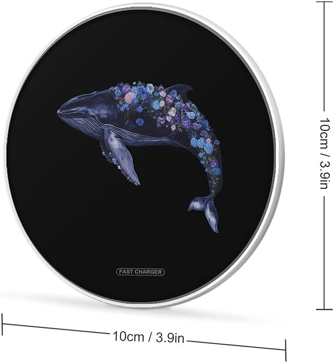 Ocean Whale Wireless Charger Anti-Slip Wireless Charging Pad Slim Charger Mat for Men Women