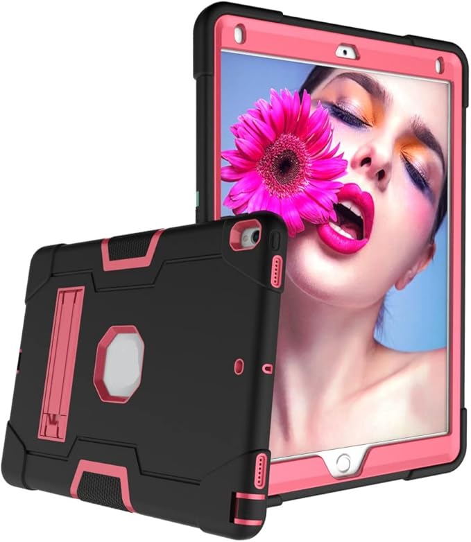 Jaorty 3 in 1 Hybrid Case for iPad Air 3 10.5 &amp iPad Pro 10.5 - Heavy Duty Rugged Stand Shockproof Anti-Slip &amp Scratch Black/Red