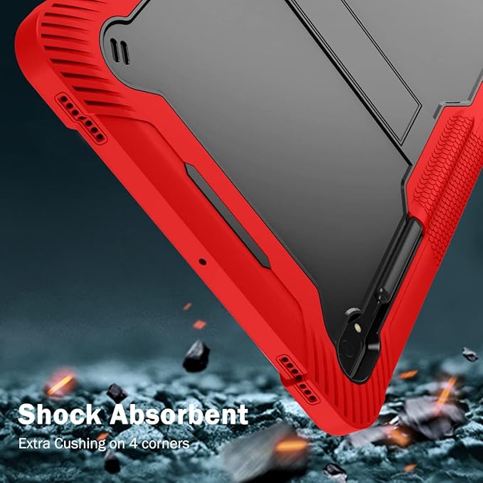 Protective Case Compatible with Samsung Galaxy Tab S9 Ultra 14.6 Inch 2023 Case with Built-in Stand Rugged Hybrid Shockproof Protective CoverCompatible with Samsung Galaxy Tab S9 Ultra(Red+Black)
