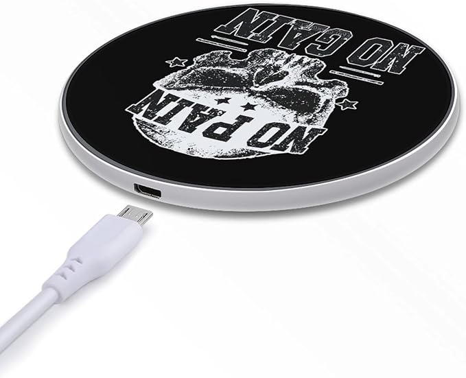 Grunge No Pain No Gain Camouflage Phone Charger Magnetic Charging Pad Anti-Slip with USB Cable