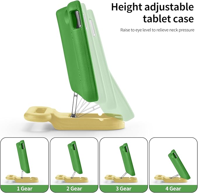 Kids Case for iPad (A16) 11th/10th Gen 10.9'' 2025/2022Adjustable Portrait/Landscape Stand/Drop Proof with HandleChild Friendly Case for iPad Air 11 (M3/M2) 2025/2024(Green)