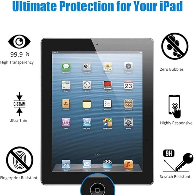 Compatible for ECOPAD T30 10.1 Inch Tablet Case + Screen Protector Tempered Glass Film Soft Silicone Full Coverage Adjustable Stand Protective Tablet Cover Baby Blue