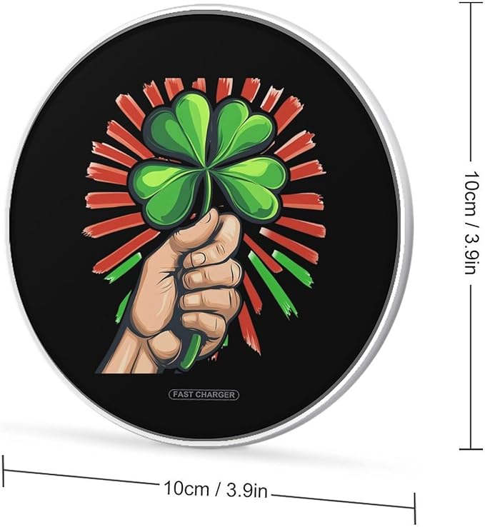 Hand Clover Italian Flag Wireless Charger Anti-Slip Wireless Charging Pad Slim Charger Mat for Men Women