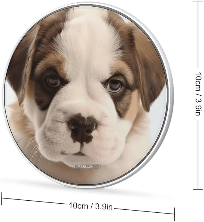 Dog Puppies Wireless Charger Fast Wireless Charging Pad with USB Cable 10W Anti-Slip Magnetic Wireless Charger Portable Slim Charger Puck Travel Charging Station