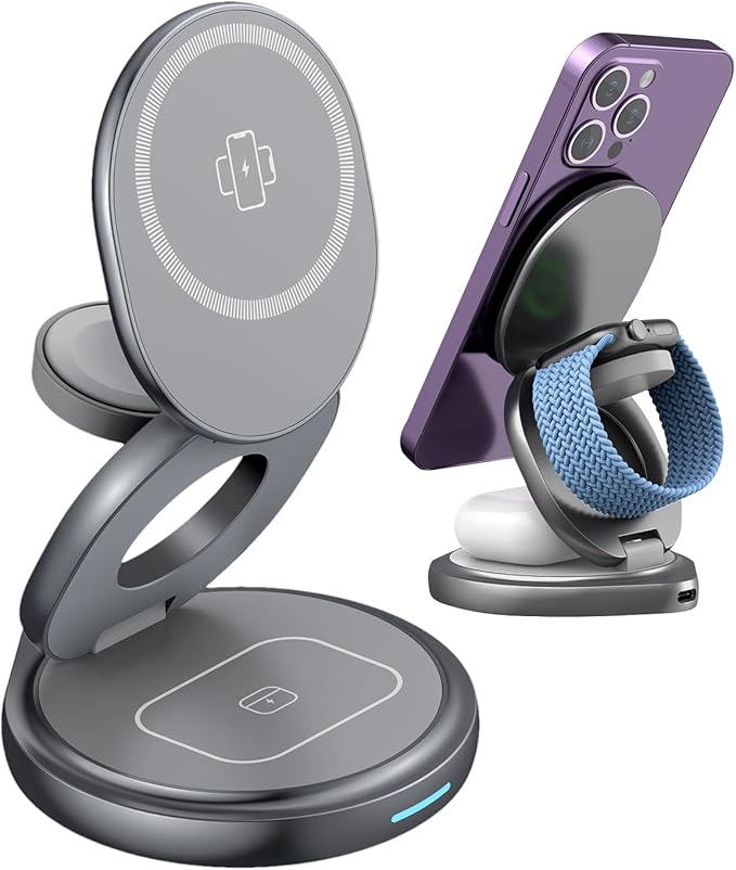 Magnetic Phone Charger - Charging Tool With 360 Degree Rotation - Travel Stand For Charging | For All Devices Watches Headphones Home Indoor Travel Family
