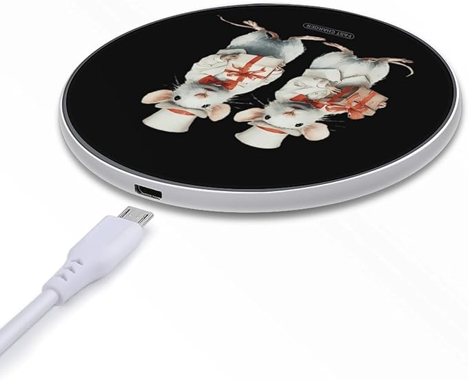 Funny Mouse Fast Portable Charger 10W Funny Graphic Phone Charging Pad with USB Cable