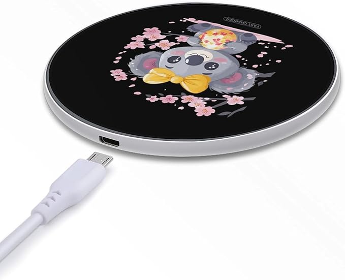 Easter Koala Wireless Charger Anti-Slip Wireless Charging Pad Slim Charger Mat for Men Women