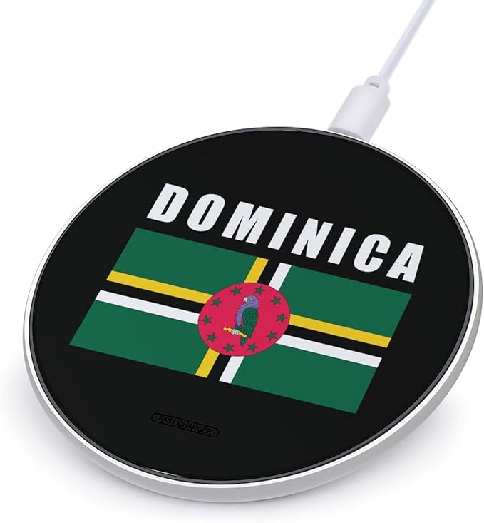Dominica Dominican Flag Logo Phone Charger Magnetic Charging Pad Anti-Slip with USB Cable