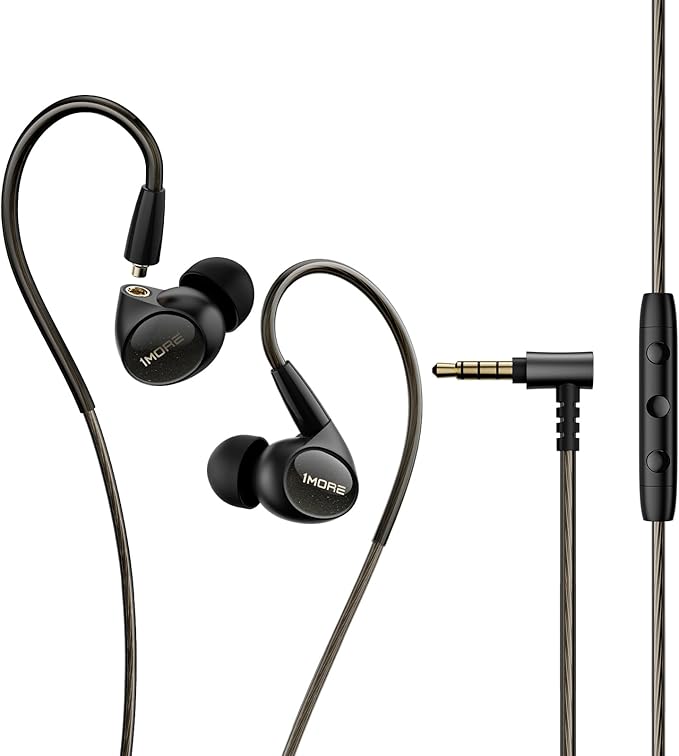 1MORE Penta Driver in-Ear Monitor Earphones Hi-Res Certified Hybrid Multi-Driver HiFi Wired IEM Headphones Detachable MMCX Connector MEMS Mic and 3-in-1 Control for Smartphones/PC/Tablet
