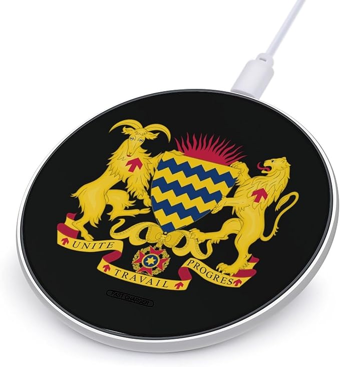 Coat of Arms of Chad Fast Portable Charger 10W Funny Graphic Phone Charging Pad with USB Cable