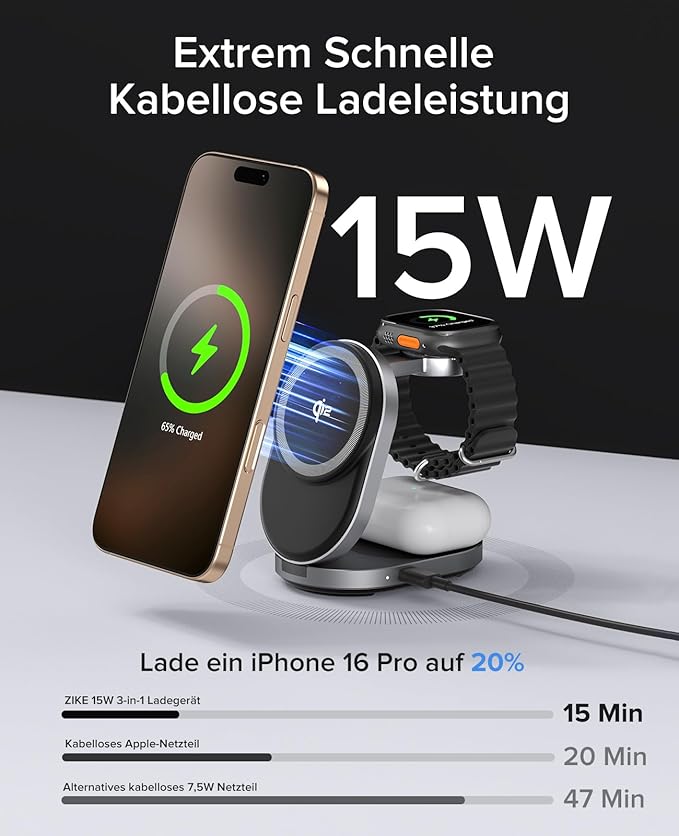 ZIKE Z855 3-in-1 Charging Station