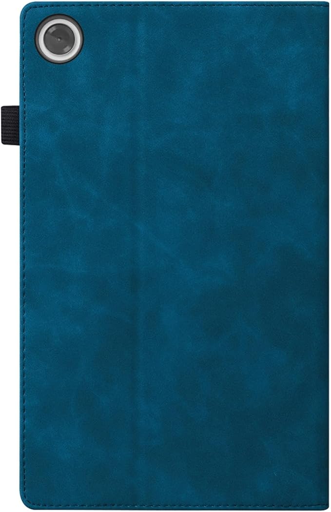 Shockproof Case for Lenovo Tab One 8.7 inch 2025 Model - Retro PU Leather + TPU Hybrid Protective Cover with Anti-Slip Grip Strap &amp Card Slots -Peacock Blue